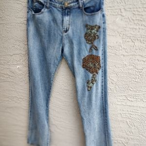 Embellished flared jeans